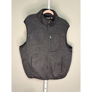 Free Country Men's Full-Zip Fleece Vest‎ XXL Black Gray Heather Outdoor